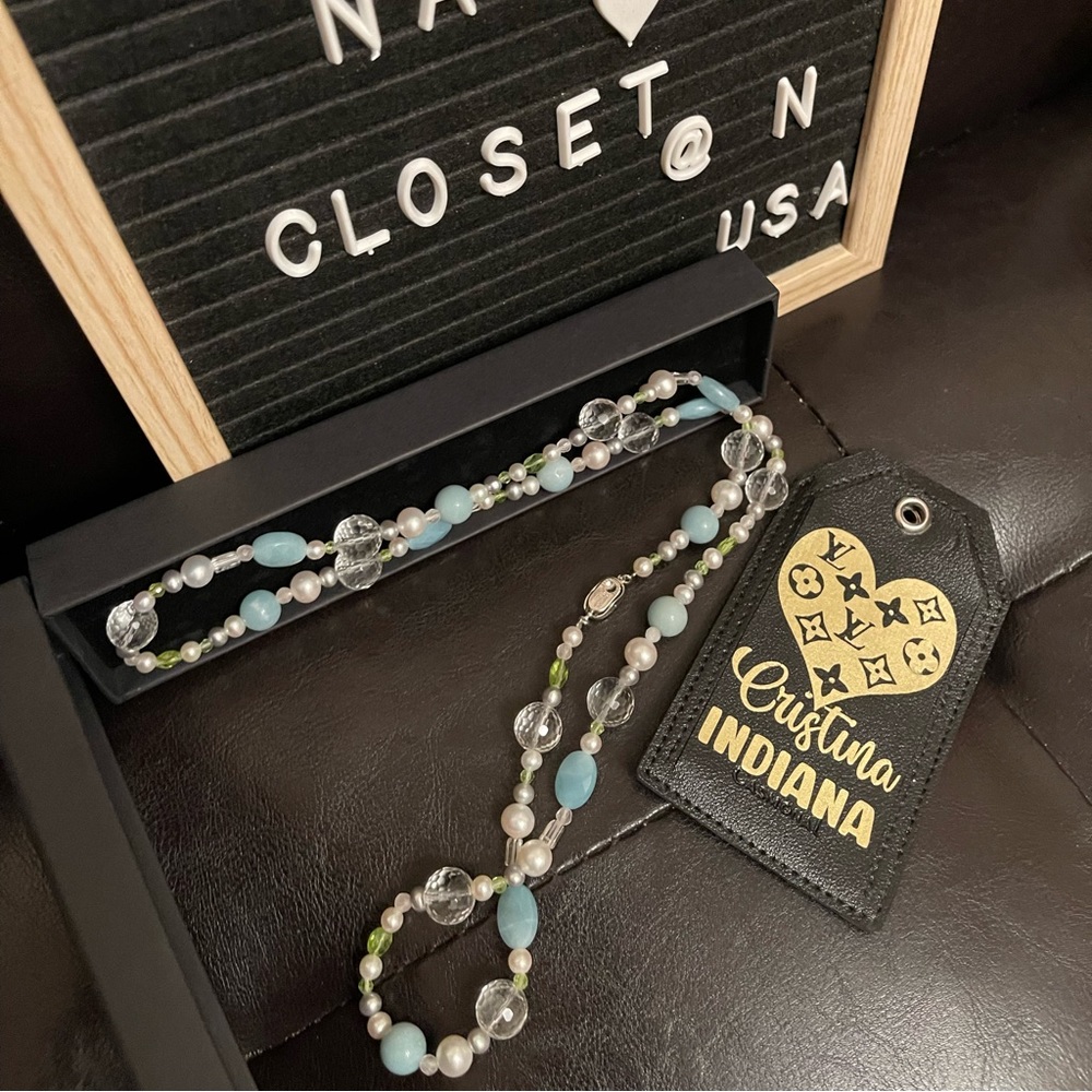 👛 Akoya Cultured Pearl & various stones 33” Necklace